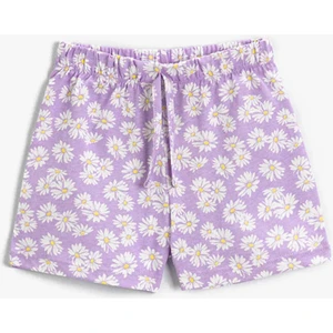 Şort Fisto İşlemeli Beli Lastikli Pamuklu