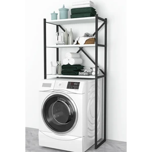 3 Raflı Metal Banyo Düzenleyici Metal Banyo Rafı Çamaşır Makinası Üstü Beyaz
