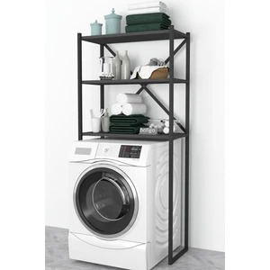 3 Raflı Metal Banyo Düzenleyici Metal Banyo Rafı Çamaşır Makinası Üstü Antrasit