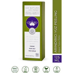 IVA NATURA Organik Yüz Peeling Zeytin Çekirdeği Tozu ve Mineral Tuz İçerikli 125 ML