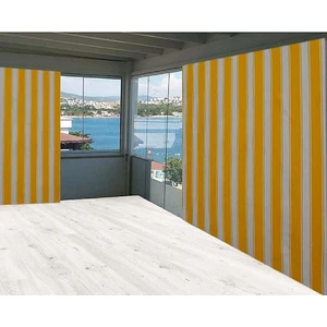 Ceylan Home Balkon Perdesi Sarı Kalın Çizgili 500X250 cm