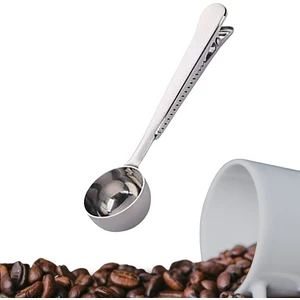 Buffer® Mandallı Kahve Ölçü Kaşığı Silver Çok Fonksiyonlu Paslanmaz Çelik Kaşık