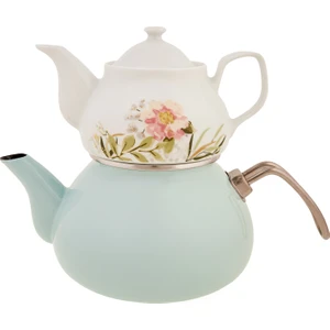 Silva Midi Porselen Demlikli Çaydanlık Takımı