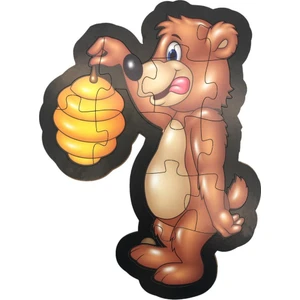 Farbu Oyuncak Ahşap Ayı Puzzle 13 Parça Arka Yüzü Hikayeli Yapboz
