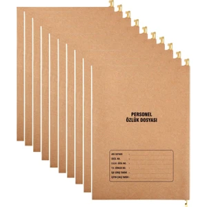 Metal Askılı Personel Özlük Dosyası 8 Yapraklı 10'lu Paket