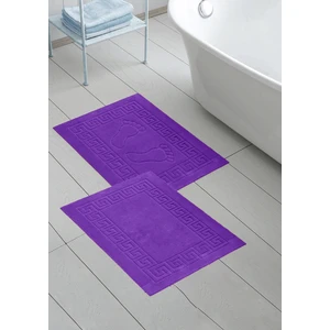 2'li 50 x 70 cm Ayak Izli / Düz  Banyo Paspas Havlu Seti