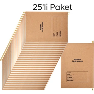 Metal Askılı Personel Özlük Dosyası 8 Yapraklı 25'li Paket
