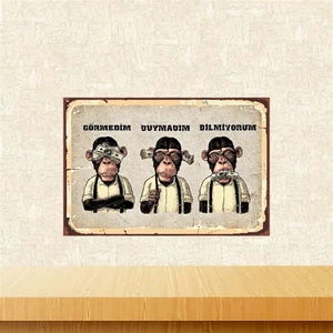 Görmedim Duymadım Bilmiyorum 20-30 cm Retro Ahşap Poster