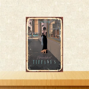 Audrey Hepburn Breakfast Tiffanys Tasarımlı 20-30 cm Retro Ahşap Tablo TKFX5125