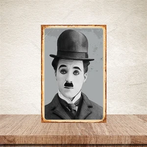 Charlie Chaplin 20-30 cm Retro Ahşap Poster