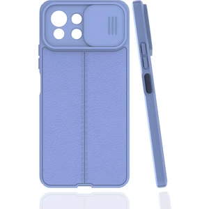 Case 4U Xiaomi Mi 11 Kılıf Sürgülü Niss Slide Kamera Korumalı Deri Görünümlü Leke Tutmaz Lüks Silikon Lila
