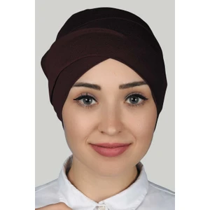 Çapraz Dış Tesettür Bonesi Penye - Bordo