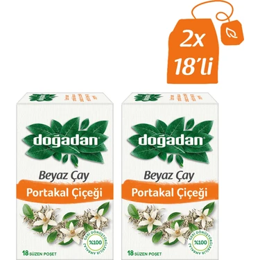 Doğadan Beyaz Çay Portakal Çiçekli 18’Li Bardak Poşetx2