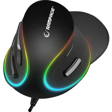 Rampage SMX-R618 Terrıfıc Siyah Ultra Rgb Efektli 4000DPI 6 Tuşlu Dikey Ergonomik Dikey