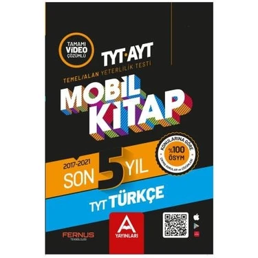 A Yayınları TYT Mobil Kitap Son 5 Yıl Türkçe