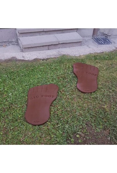 Park Bakkal Çim Ayak İzi Taşı Plastik Sağ+Sol Kahverengi 55 x 30 cm