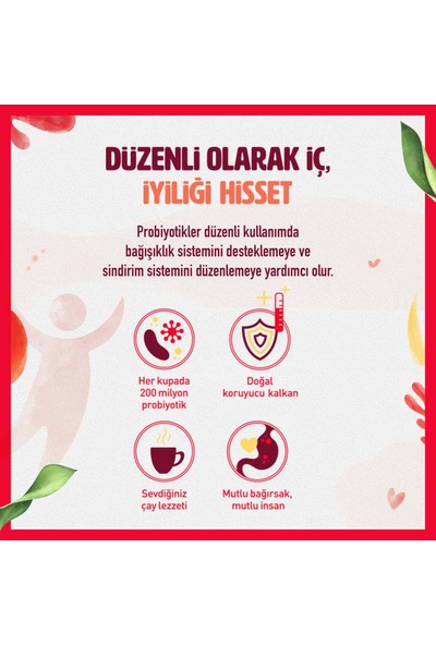 Doğadan Probiyotikli Siyah Çay Klasik Tat 14'li Bardak Poşet