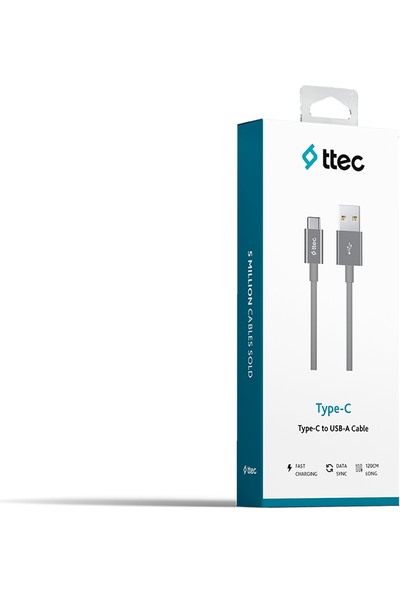 Ttec Orijinal Type-C USB Data - Şarj Kablosu - 2 Yıl Garantili