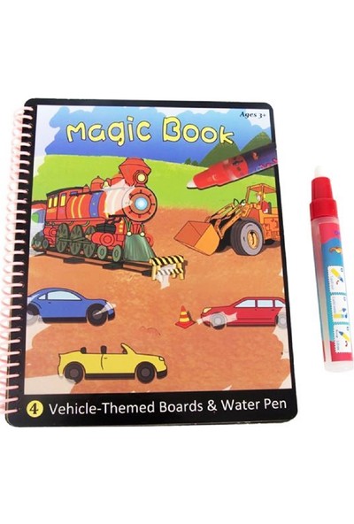 Magic Water Sihirli Boyama Kitabı - Çiftlik - Taşıtlar 2 Adet Kitap