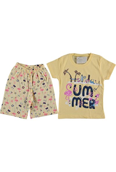Vitmo Baby Kız Çocuk Kaprili Holiday Summer Baskılı Alt Üst Pijama Takımı