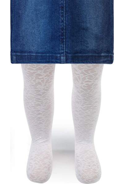 Civil Baby Kız Bebek Külotlu Çorap 1-12 Ay Beyaz