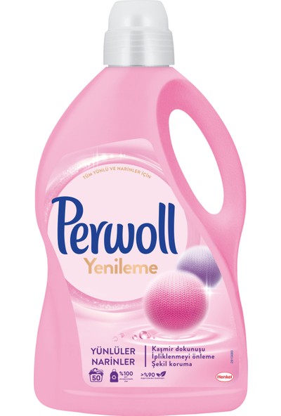 Perwoll Hassas Bakım Sıvı Çamaşır Deterjanı 3L (50 Yıkama) Yünlüler & Narinler Yenileme