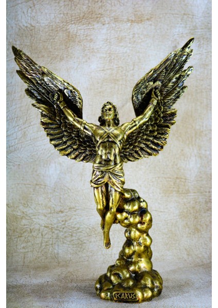 Yunan Kahraman Icarus Altın Heykel Biblo