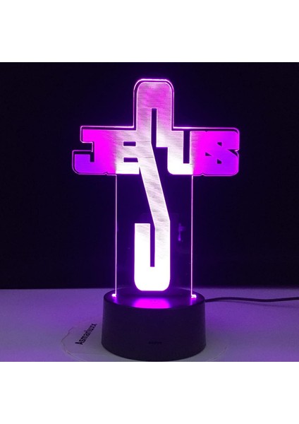 Renk Değiştiren 3D Dekoratif Şekilli LED Lamba - 12 cm (Yurt Dışından)