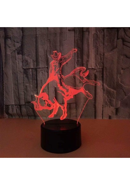 Renk Değiştiren 3D Dekoratif Şekilli LED Lamba - 12 cm (Yurt Dışından)
