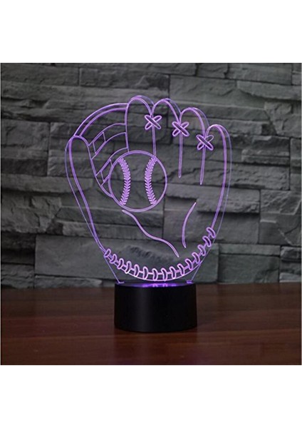 Renk Değiştiren 3D Dekoratif Şekilli LED Lamba - 12 cm (Yurt Dışından)