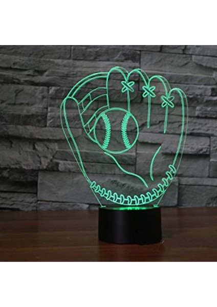 Renk Değiştiren 3D Dekoratif Şekilli LED Lamba - 12 cm (Yurt Dışından)