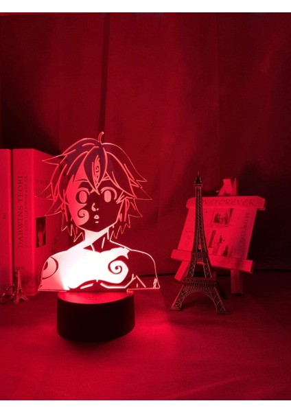 Renk Değiştiren 3D Dekoratif Şekilli LED Lamba - 12 cm (Yurt Dışından)
