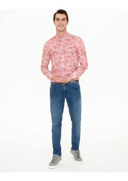 Pierre Cardin Erkek Turuncu Slim Fit Gömlek 50250957-VR204