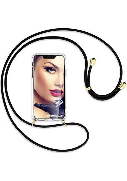 Samsung Galaxy S8 Plus G955 Kılıf Omuz Boyun Askılı Ipli Şeffaf Antişok X-Rop Kılıf Dört Köşeli Darbe Koruma