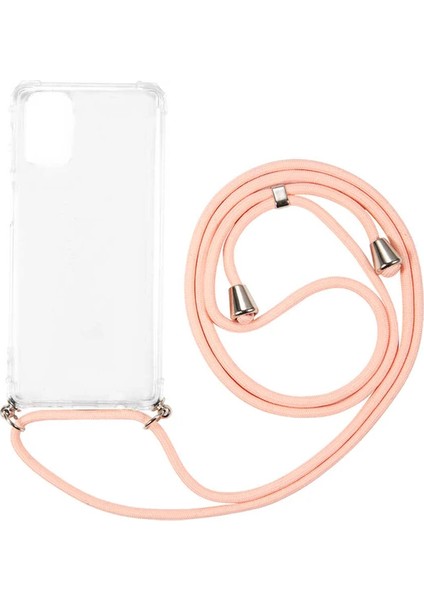 Samsung Galaxy S10 Lite G770 Kılıf Omuz Boyun Askılı Ipli Şeffaf Antişok X-Rop Kılıf Dört Köşeli Darbe Koruma