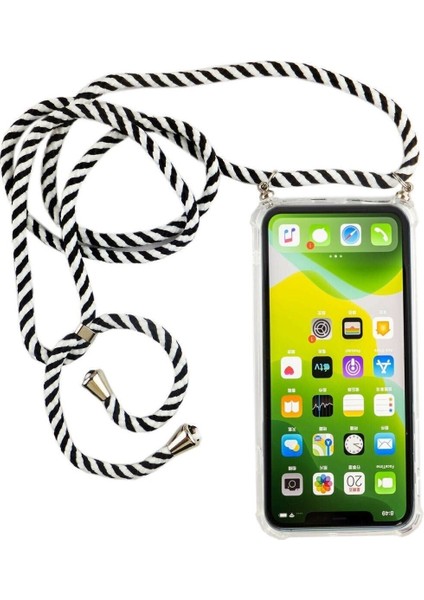 Oppo F1S Kılıf Omuz Boyun Askılı Ipli Şeffaf Antişok X-Rop Kılıf Dört Köşeli Darbe Koruma