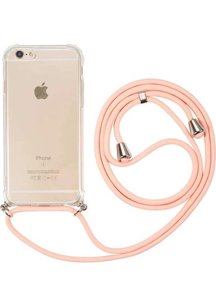 Oppo Realme C2 Kılıf Omuz Boyun Askılı Ipli Şeffaf Antişok X-Rop Kılıf Dört Köşeli Darbe Koruma