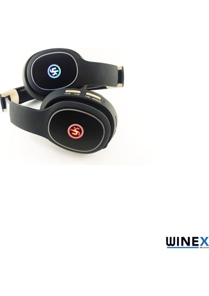 Yk LED Kulak Üstü Bluetooth Kulaklık Siyah