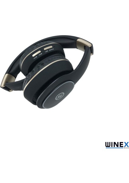Yk LED Kulak Üstü Bluetooth Kulaklık Siyah