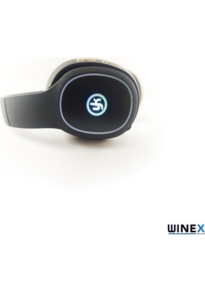 Yk LED Kulak Üstü Bluetooth Kulaklık Siyah