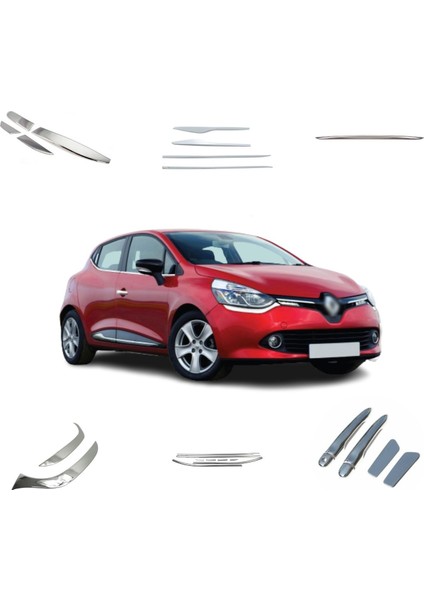 Renault Clio 4 Hb Avantajlı Krom Set (6ürün) 2012-2016 Arası P.çelik