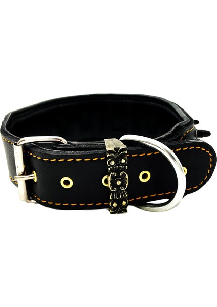 Çivili American Bully Deri Köpek Boyun Tasması Siyah - Sarı indirimleri