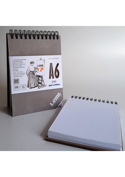 Experto A6 200 Gr. 80 Sy Sert Kapak Sketchbook Eskiz Defteri Sketch Book
