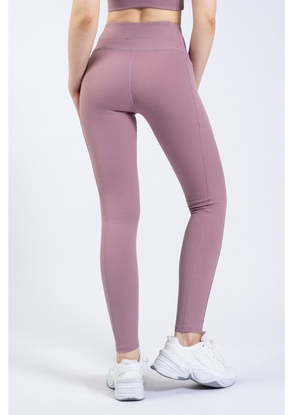Kadın Lila Cepli Fitilli Yüksek Bel Spor Tayt 25" indirimleri