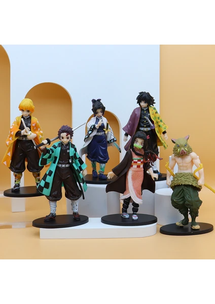 6 Adet Anime Demon Slayer Kimetsu No Yaiba Action Figür Oyuncak - Çok Renkli (Yurt Dışından)