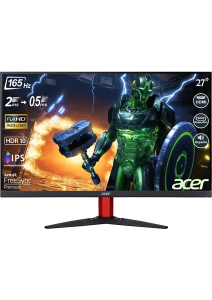 Nitro KG272S Zeroframe 27” 165Hz 0.5 ms Freesync Premium Full HD IPS LED Monitör UM.HX2EE.S01