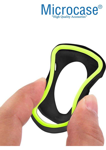Apple Watch Uyumlu 7 45MM Armor Silikon Kılıf - Siyah-Yeşil KN06