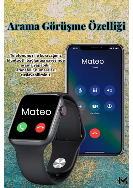 Akıllı Saat L800 Dokunmatik Ekran Bluetooth ve Yan Ekran Tuşlu Çok Özellikli (Siyah)