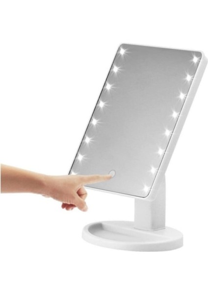LED Işıklı Dokunmatik Makyaj Aynası Beyaz