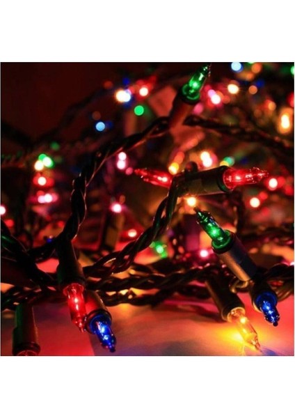 Renkli Yılbaşı Çam Ağacı Süsleme Işığı 10 Metre LED Lambaları